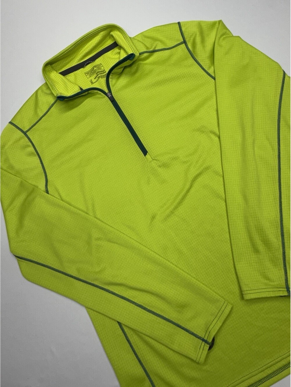 Patagonia 1/4 Zip Capilene Baselayer Mens Medium Midweight Pullover Lime Green